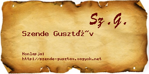 Szende Gusztáv névjegykártya