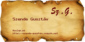 Szende Gusztáv névjegykártya