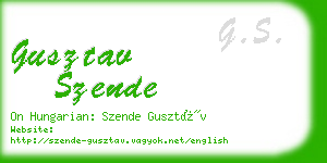 gusztav szende business card